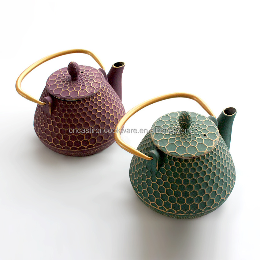 Hot selling Chinese Customized Cast Iron Teapot Tea Kettle pot with Stainless Steel Infuser