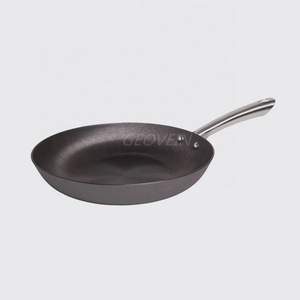 Light Weight Pre-Seasoned Non-Stick  Cast Iron Skillet And Wok With Stainless Steel Handle