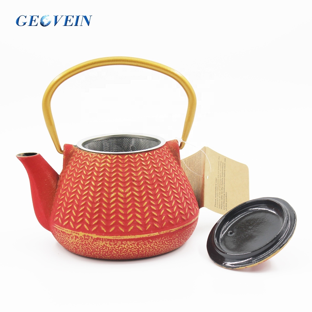 2024 New Promotion Gift Coffee Pot Kettle Enamel Chinese Cast Iron Tea Pot with infuser