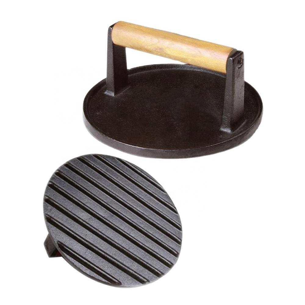 Wooden Handle Kitchen Hamburger Press Meat Patty Mold Maker