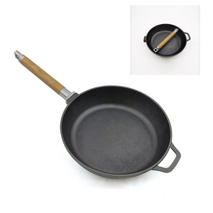 Cast Iron Skillet with Detachable handle Non-Stick Preseseaned Cast Iron Frying Pan With Removable Handle