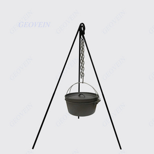 Adjustable Camping Dutch Oven Tripod for Outdoor Campfire Cooking