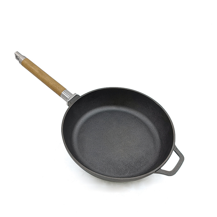 Cast Iron Skillet with Detachable handle Non-Stick Preseseaned Cast Iron Frying Pan With Removable Handle