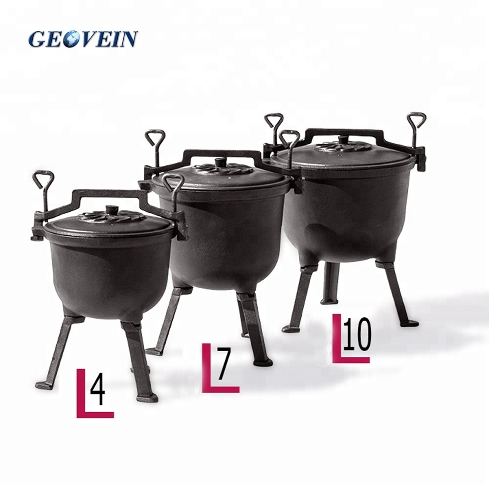 Cast iron Camping Pressure Cooker Three Legs Pot