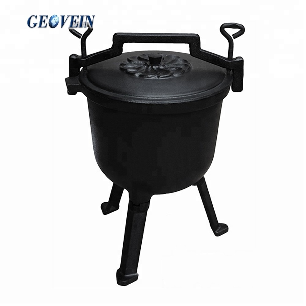 Cast iron Camping Pressure Cooker Three Legs Pot