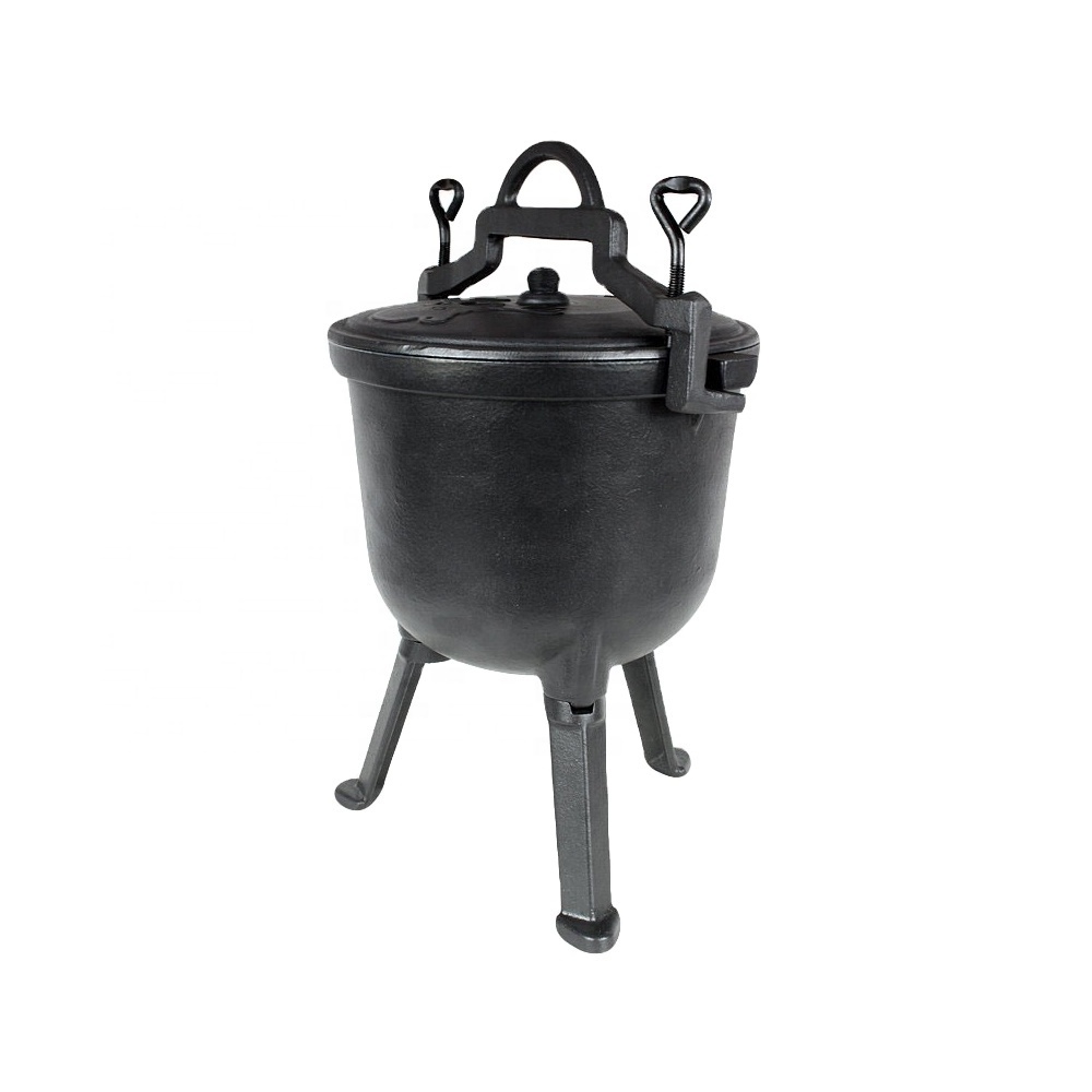 Cast iron Camping Pressure Cooker Three Legs Pot