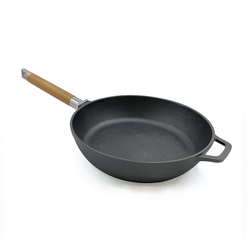 Cast Iron Skillet with Detachable handle Non-Stick Preseseaned Cast Iron Frying Pan With Removable Handle