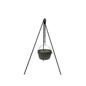 Portable Cast Iron Dutch Oven Camping Tripod For Outdoor Cooking With Adjustable Chain