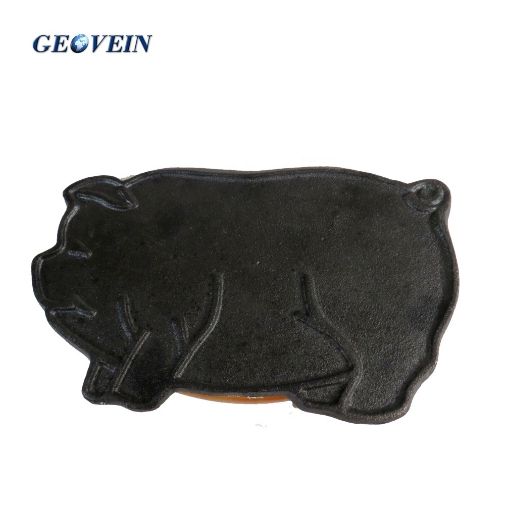 Cast iron Cooking tool sets steak meat bacon press with pig-shaped