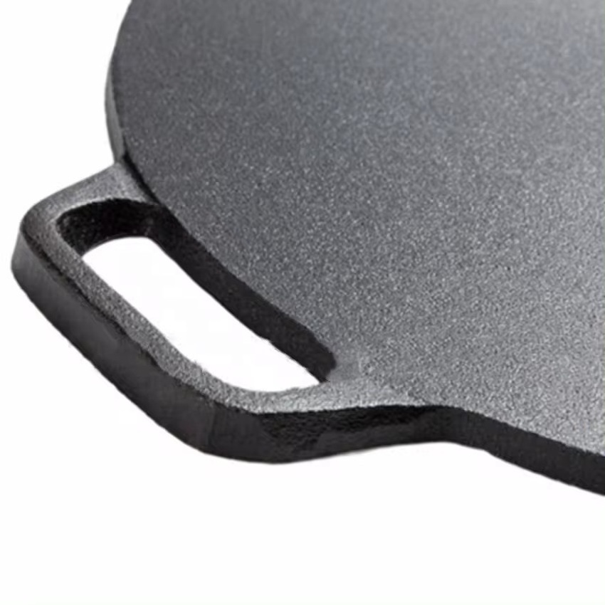 Heavy Duty Pre-seasoned Cast Iron Dosa Tawa Roti Pan Round Baking Stone Crepe Pan Cooking Griddle