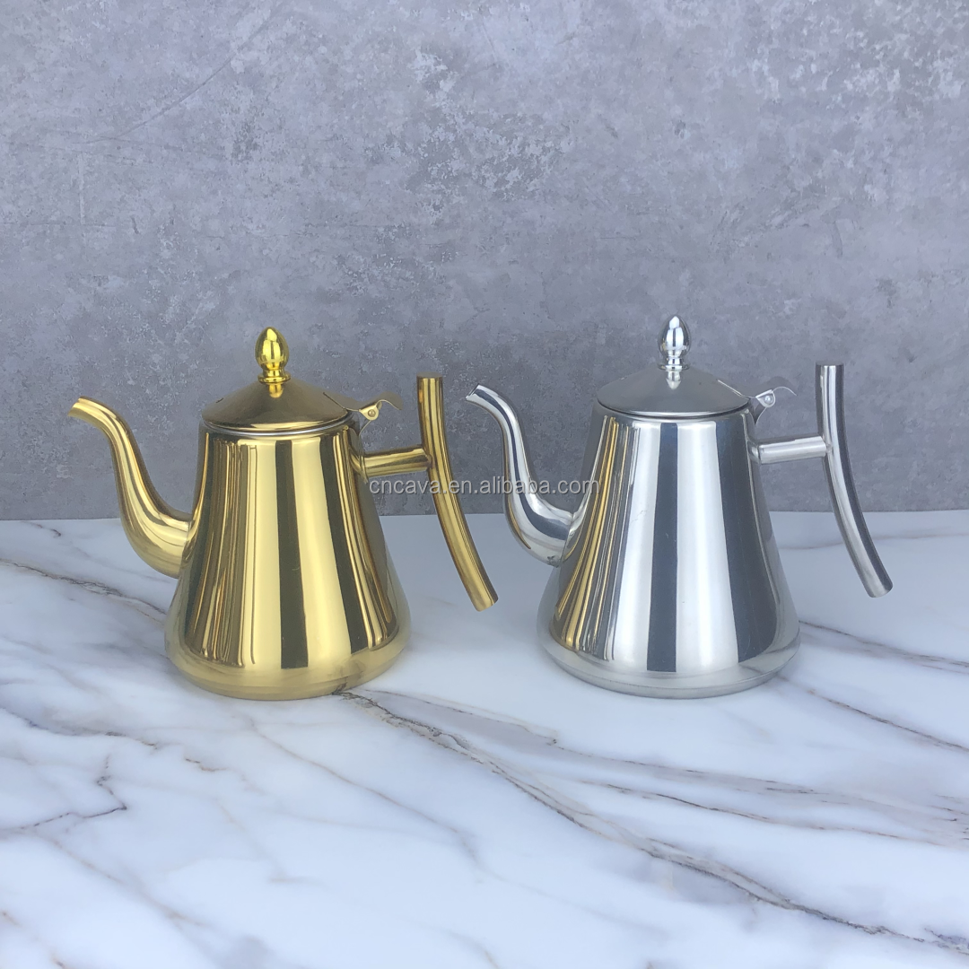 wholesale china stainless steel pour over kettle coffee kettle teapot with infuser