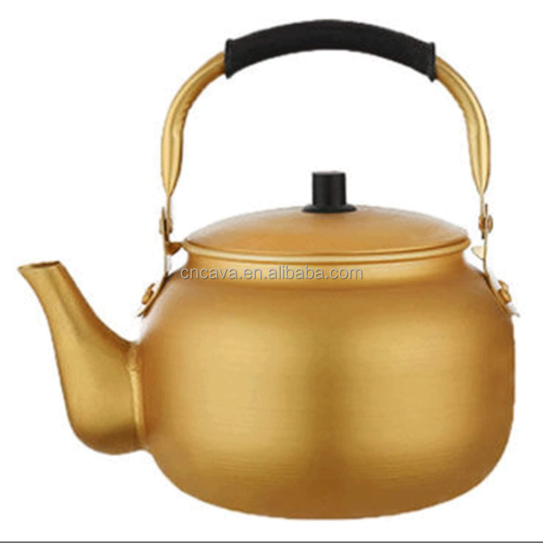 yellow aluminum teapot lightly boil water pot korean rice jug household gas kettle warm jug golden kettle gold color