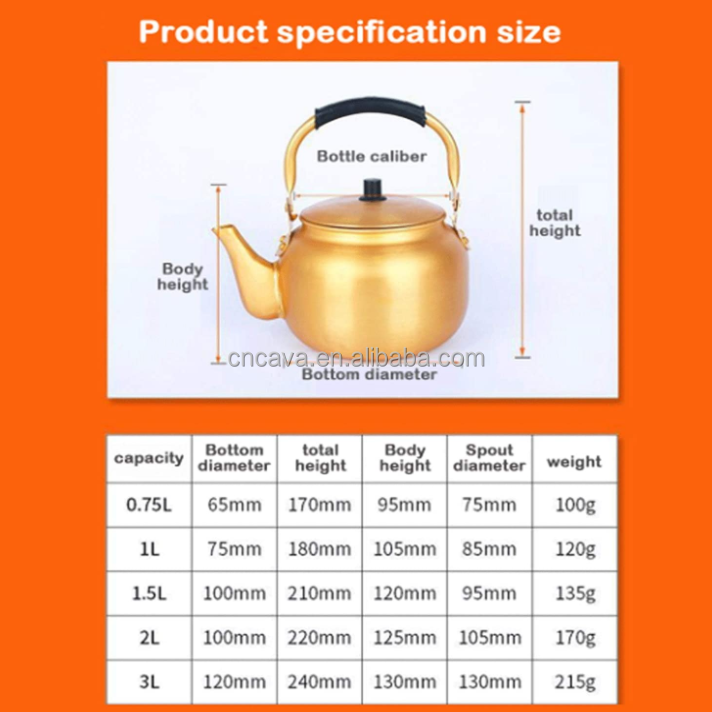 yellow aluminum teapot lightly boil water pot korean rice jug household gas kettle warm jug golden kettle gold color