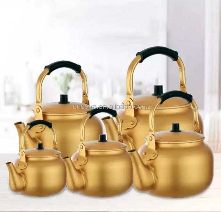 yellow aluminum teapot lightly boil water pot korean rice jug household gas kettle warm jug golden kettle gold color