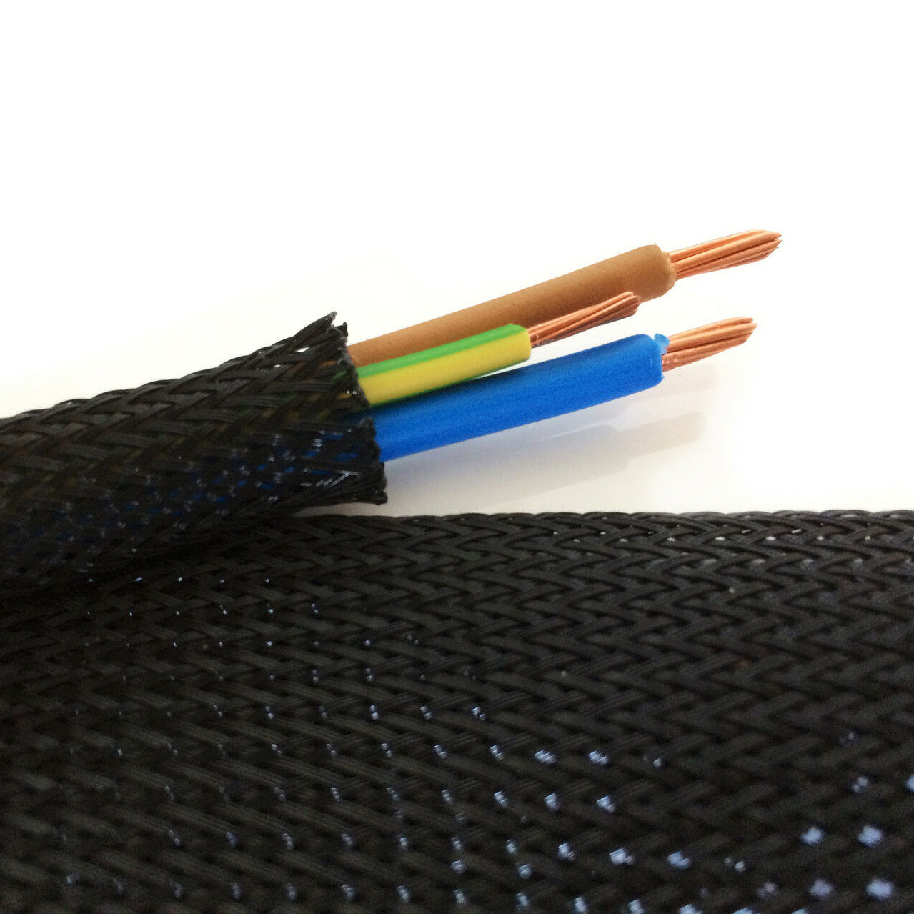 Black Braided Expandable Cable Loom Auto Harness Wire Sleeving Sheathing