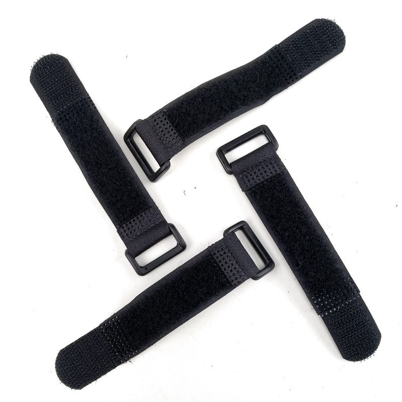 Custom logo hook and loop fastening tape adjustable nylon hook and loop strap cable ties with plastic buckle