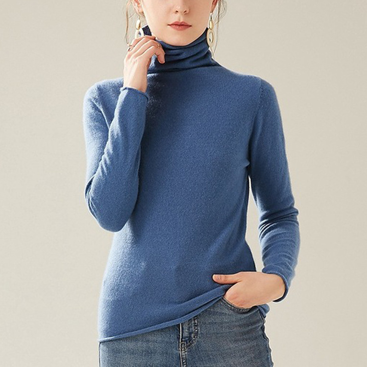 2020 Newest Korean Style Turtleneck Solid Color Knit Sweater Women