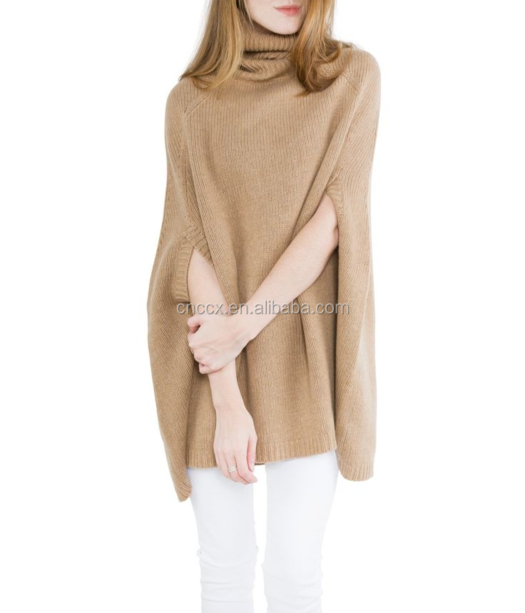 women turtleneck poncho style sweater