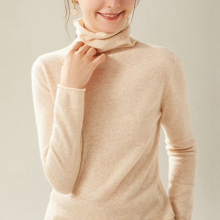 2020 Newest Korean Style Turtleneck Solid Color Knit Sweater Women