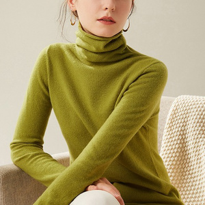 2020 Newest Korean Style Turtleneck Solid Color Knit Sweater Women