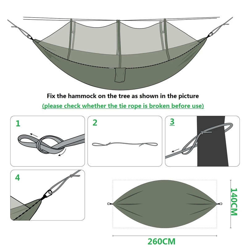 Lightweight Portable Outdoor Parachute Hammocks Hiking Travel Beach Garden Swing Chair Hammock Camping Hammock with Mosquito Net