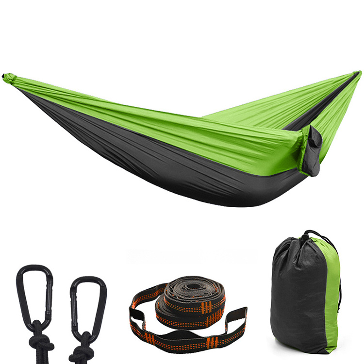 Wholesale Portable Single Double Hammock Parachute Hammock Folding Outdoor Hammock with Carry Bag for Camping Garden Beach