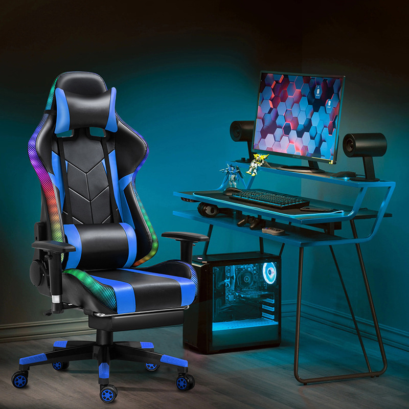 Cheap Rgb Led Pu Leather Pink Massage Gamer Chairs Office Racing Black And Red Computer Gaming Chair With Light And Speaker