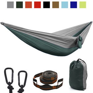 Wholesale Portable Single Double Hammock Parachute Hammock Folding Outdoor Hammock with Carry Bag for Camping Garden Beach