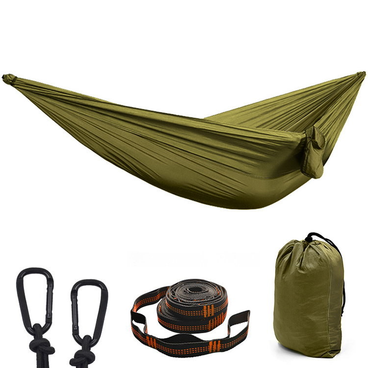 Folding Hammock Lightweight Nylon Single Hammock Camping Hammock Outdoors for Backpacking Hiking Travel Beach Garden