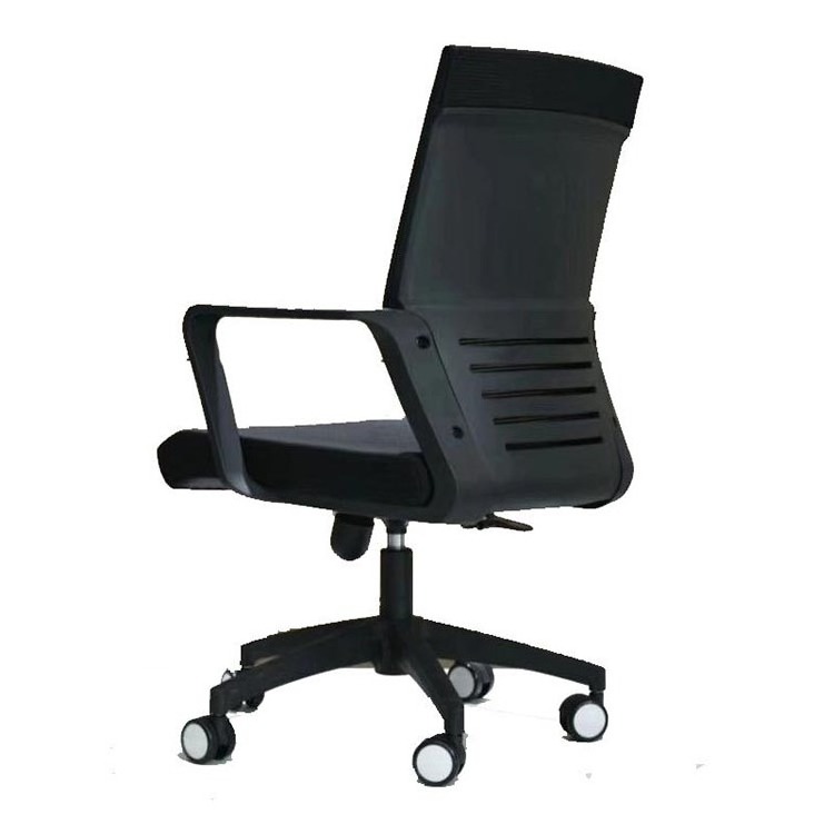 Office Furniture Mid Back Chair Cheap Small Mesh Swivel Chairs Green Clerk Chairs Executive With Fixed Arm Rest And Wheels