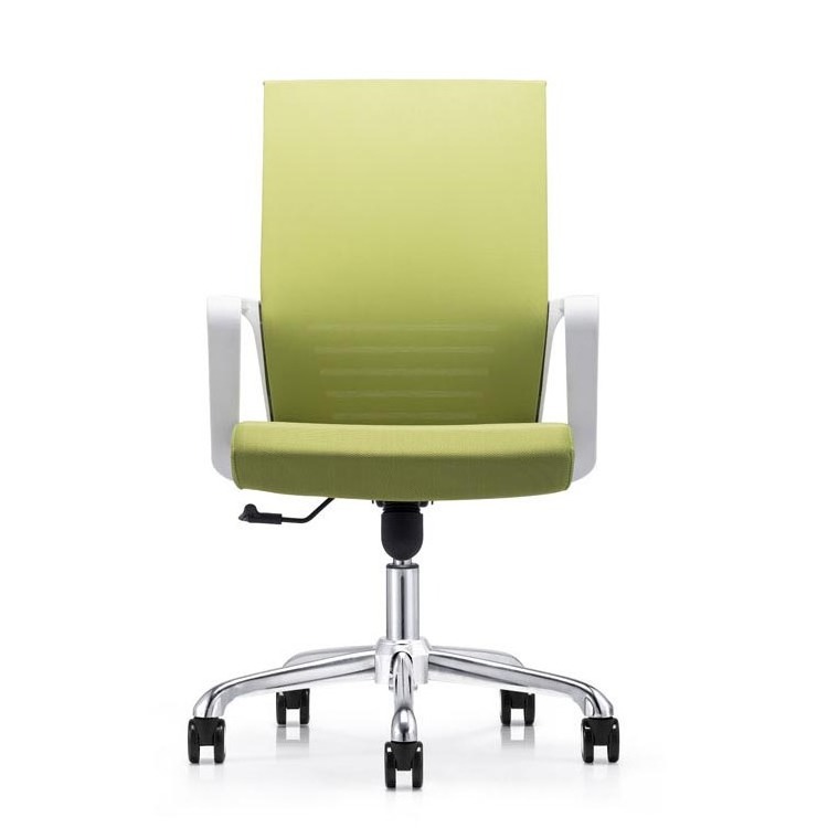 Office Furniture Mid Back Chair Cheap Small Mesh Swivel Chairs Green Clerk Chairs Executive With Fixed Arm Rest And Wheels