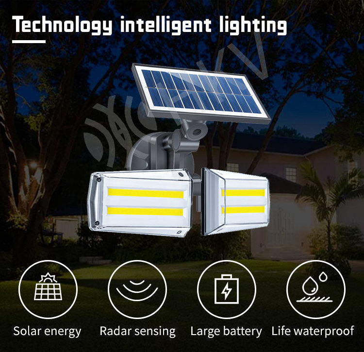 Waterproof IP65 outdoor led solar powered wall light with Intelligent remote sensor wireless