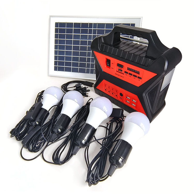 Portable Outdoor Complete Solar Kit With DC Led Bulbs Radio Good Price Solar Kit for Home Lighting