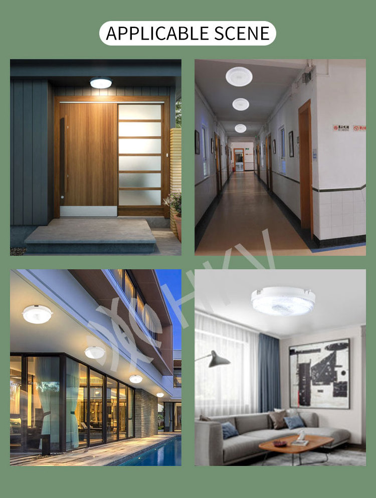 Solar Powered Ceiling Light Fixtures 20W 40W 60W Surface Mounted Round Led acrylic Ceiling Light