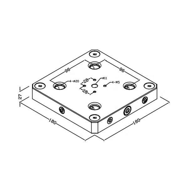 5 axis cnc milling Tools Vice Quick Change Zero Point Base 96 mm for H125  self centering vise  HE-W068125-D96