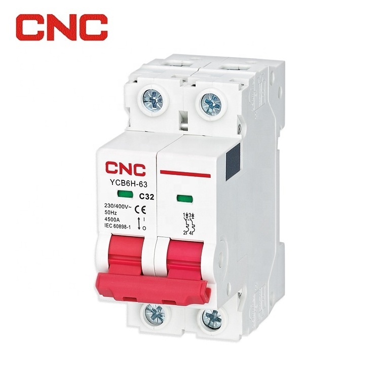 6Ka 63a electric mcb 4.5Ka 240/415V 1p 2p 3p 4p din rail ac mini circuit breakers