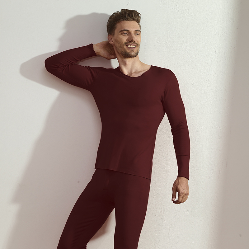 Top quality Seamless 4-way stitch long johns set for men merino wool thermal underwear