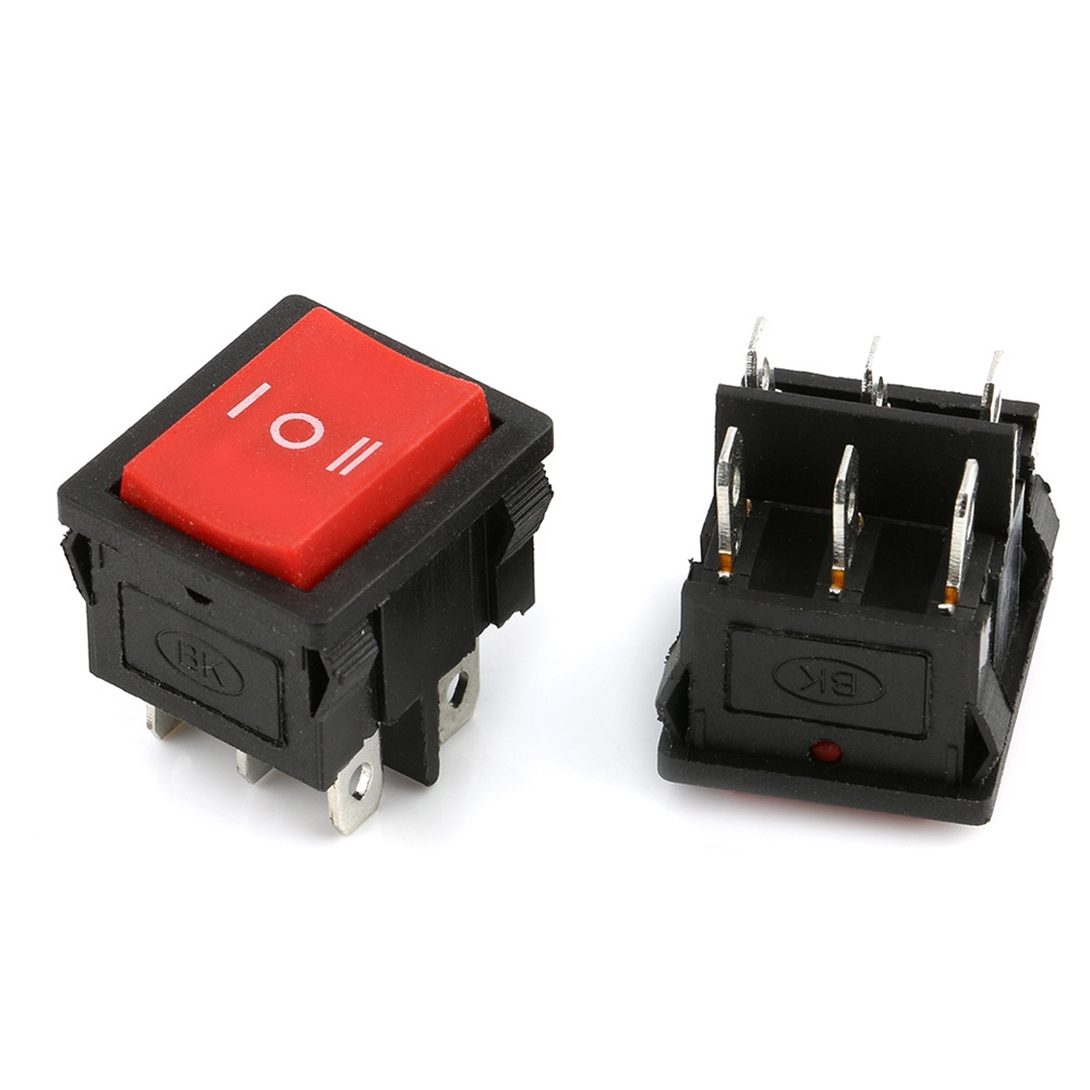 T85 carling rocker toggle switch KCD2-501 6P red electrical kcd2 boat rocker switch 6 pin on-on 16a 250v dpdt