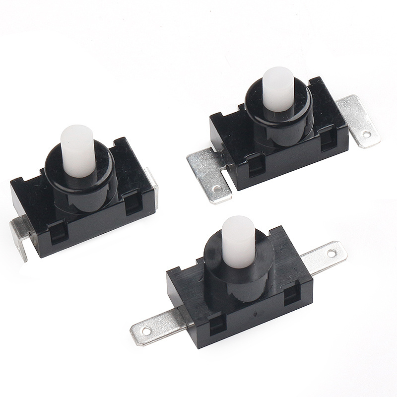 KAG-01B 2p black Self-Locking push  Button  micro Switch with 16A125V 8A250V for High Power Vacuum Cleaner Parts  from factory