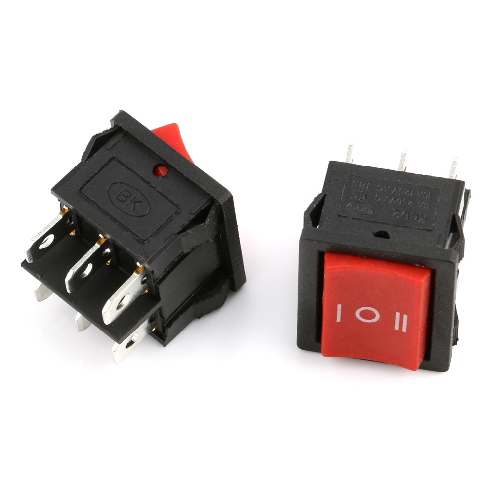 T85 carling rocker toggle switch KCD2-501 6P red electrical kcd2 boat rocker switch 6 pin on-on 16a 250v dpdt