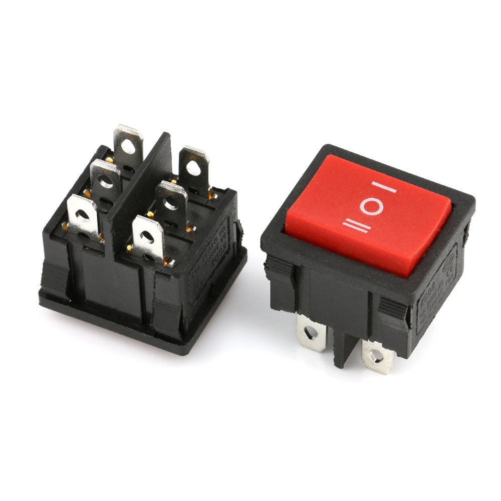 T85 carling rocker toggle switch KCD2-501 6P red electrical kcd2 boat rocker switch 6 pin on-on 16a 250v dpdt