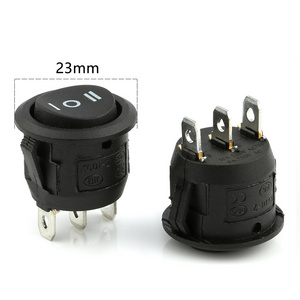 3-grade high current round  switch 23mm Terminals ON/OFF/ON rocker-switch round boat rocker switch mount 15mm boat rocker switch