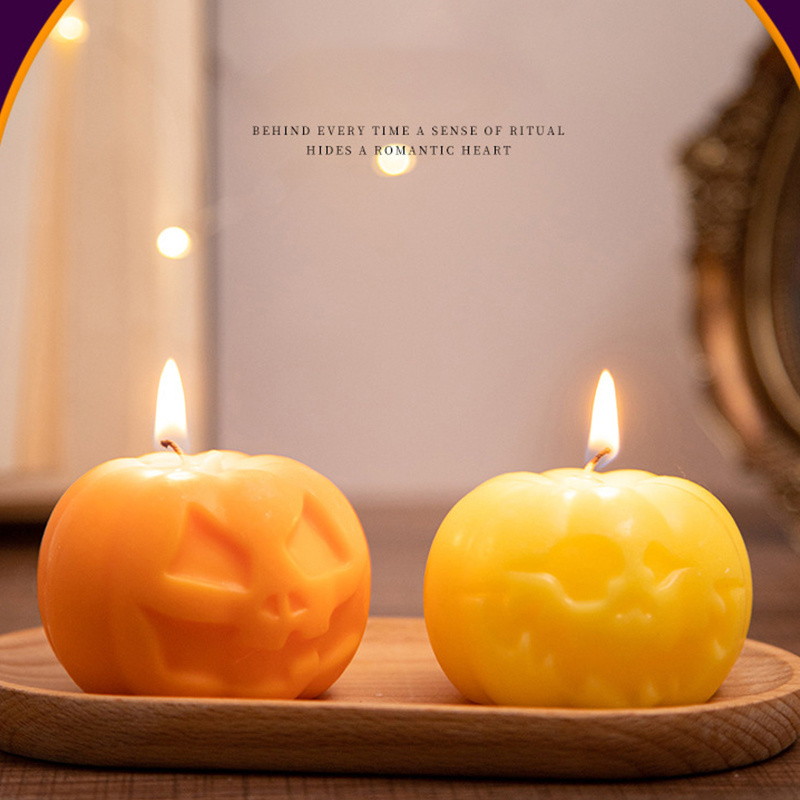 Christmas and Halloween Sculpture Candle Creative Design Pumpkin shape Candle Ins New Art Geometrical Simple Scented Candle