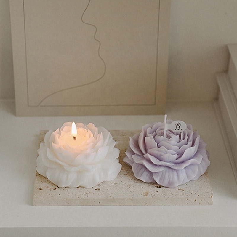 Custom  Luxury Flower Shape Aromatic Soy Wax Novelty Scented Candles For Guests Wedding Gifts