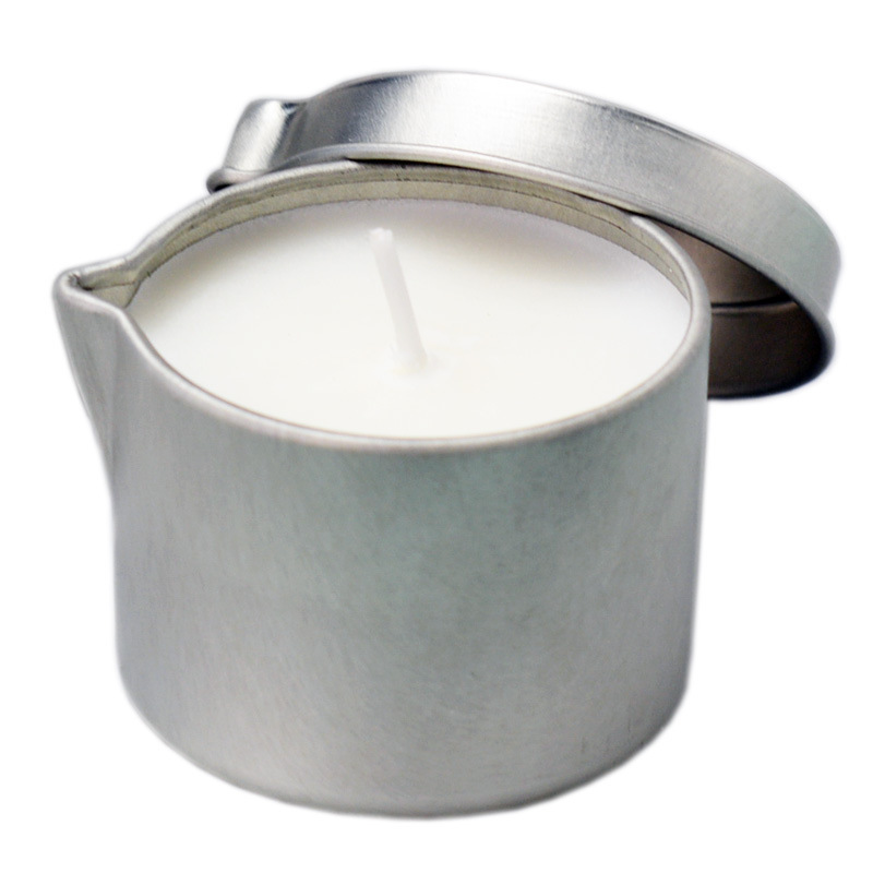 Custom solid low burning temperature candles natural plant essential oil massage candles in tins