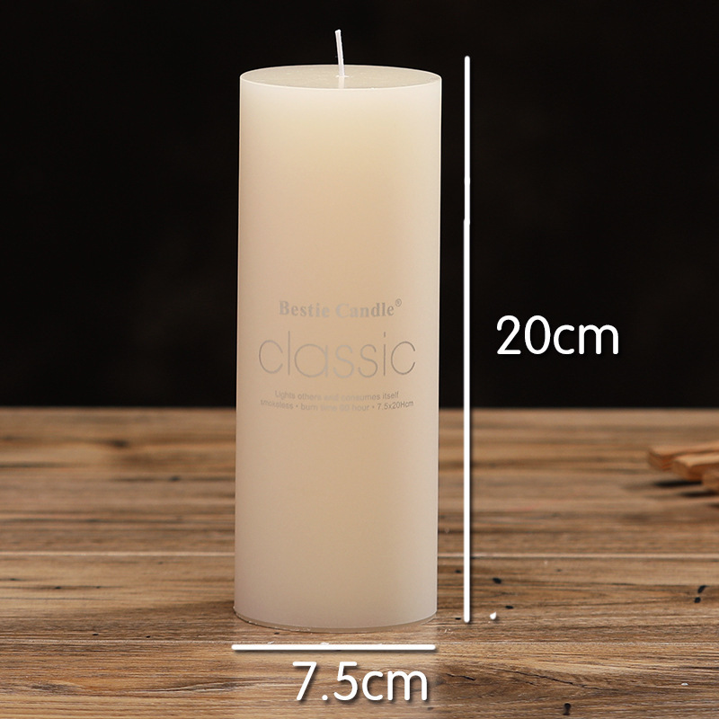 Custom Logo Home Decorative Big Luxury Bulk Unscented Ribbed Beeswax Soy Wax White Pillar Candles