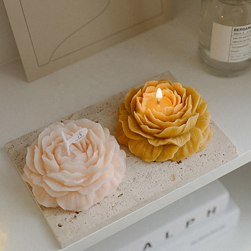 Custom  Luxury Flower Shape Aromatic Soy Wax Novelty Scented Candles For Guests Wedding Gifts