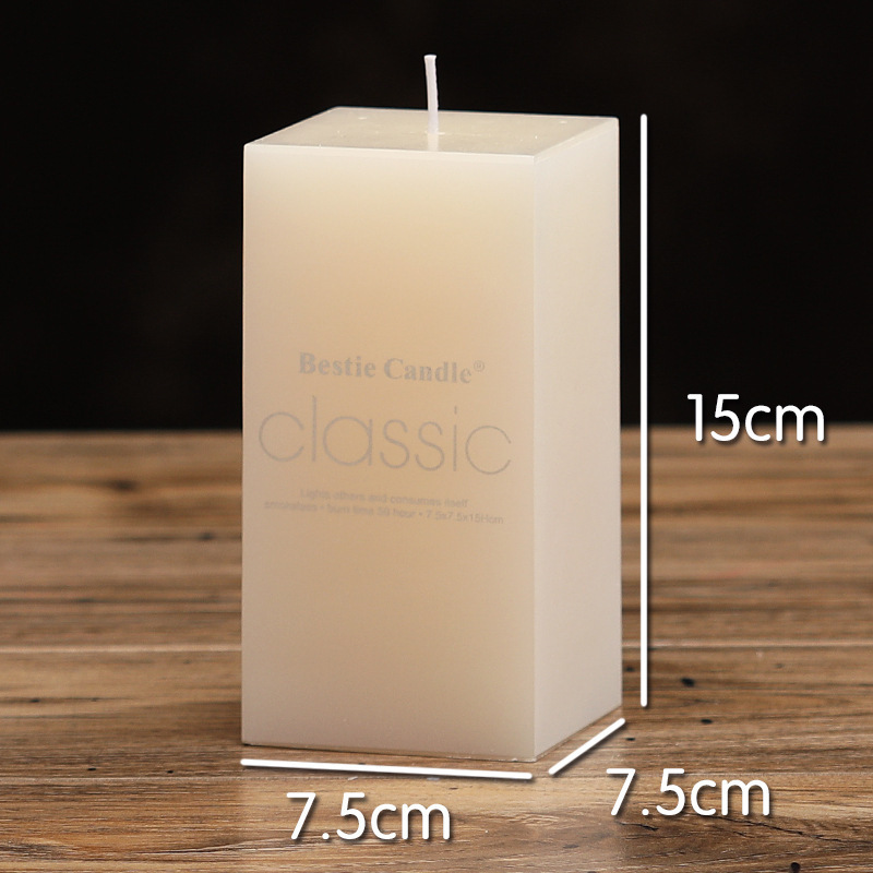 Custom Logo Beeswax Big Luxury Bulk Unscented Ribbed Soy Wax White Pillar Candles