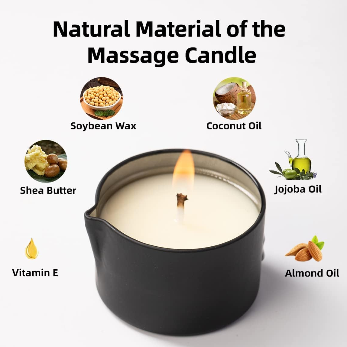 Custom solid low burning temperature candles natural plant essential oil massage candles in tins