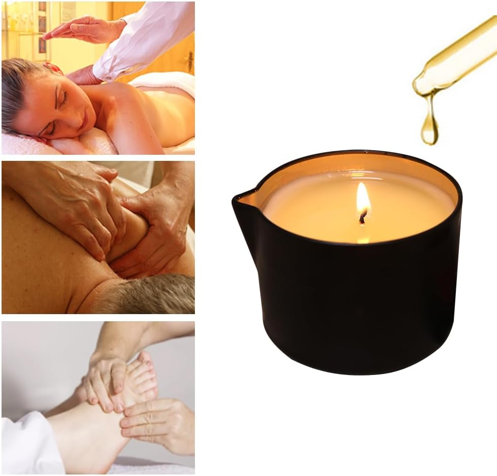 Custom solid low burning temperature candles natural plant essential oil massage candles in tins